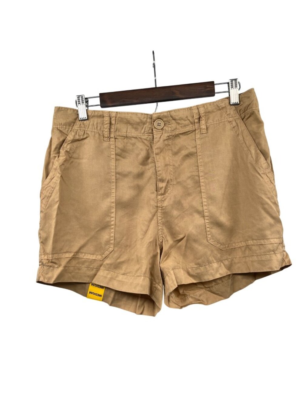Sanctuary Womens Fortune Tencel Short Mid Rise Tan Size Medium New